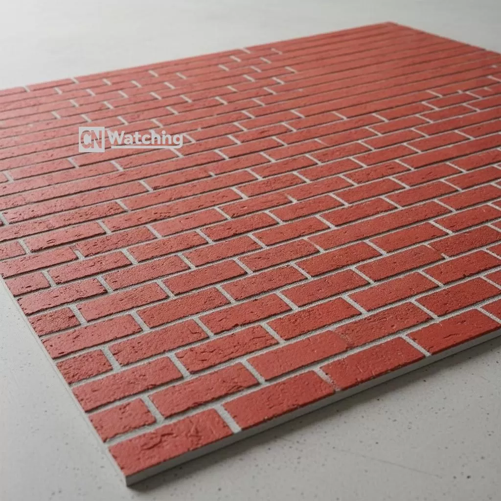Woqin Aero-Brick: 10mm white aerogel blanket bonded with red flexible brick veneer for facade retrofit.