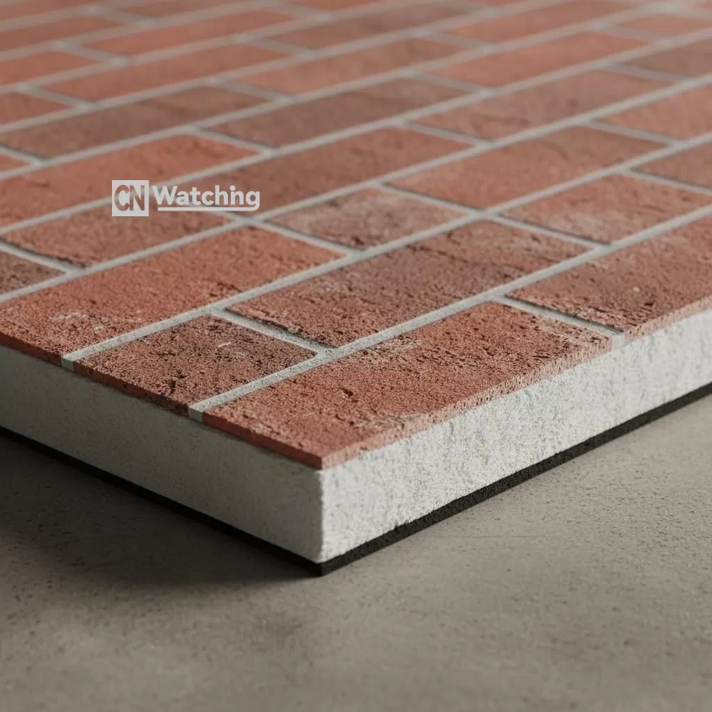 Woqin Aero-Brick: 10mm white aerogel blanket bonded with red flexible brick veneer for facade retrofit.