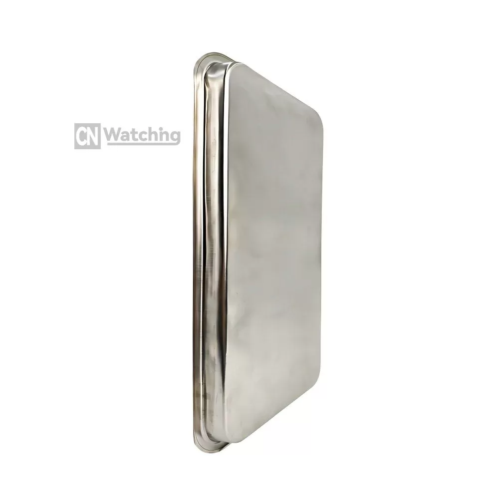 Close-up view of the Vacu-Armor Stainless Steel Encapsulated VIP, showcasing the premium SU304 metallic surface and ultra-thin profile for Passive House facades. 