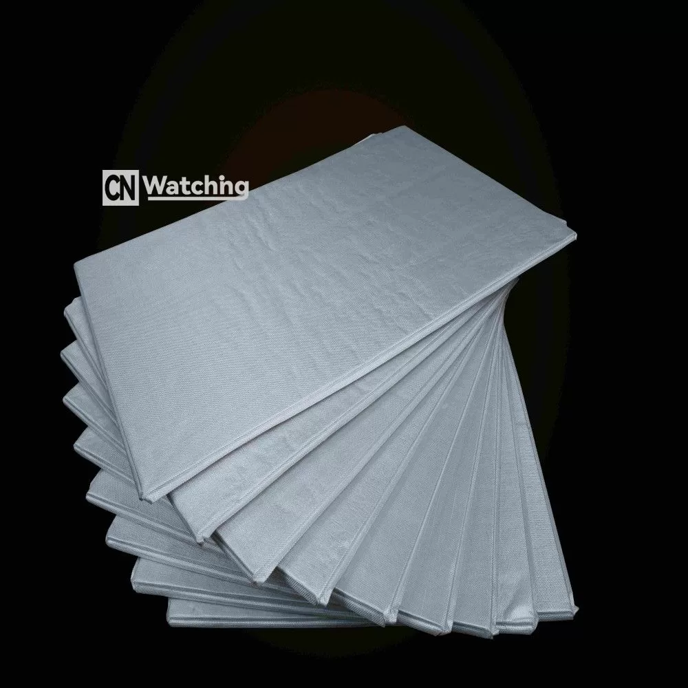 Multiple custom-sized fumed silica Vacuum Insulation Boards stacked neatly, offering Class A2 fire safety and maximum thermal efficiency for Passive House and building retrofits.