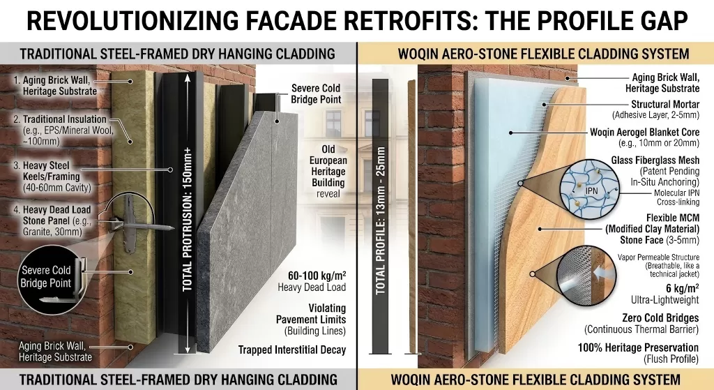 Revolutionizing Facade Retrofits: Why Flexible Aerogel Stone is Replacing Heavy Steel-Framed Cladding