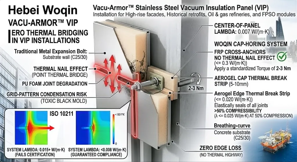 Zero Thermal Bridging in VIP Installations: The Aerogel Cap-Anchoring Technique