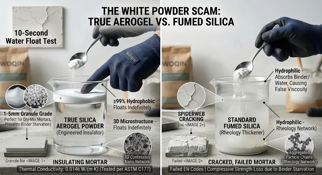The White Powder Scam: Why Substituting Fumed Silica for Aerogel is Destroying Your Insulating Plasters & Mortars