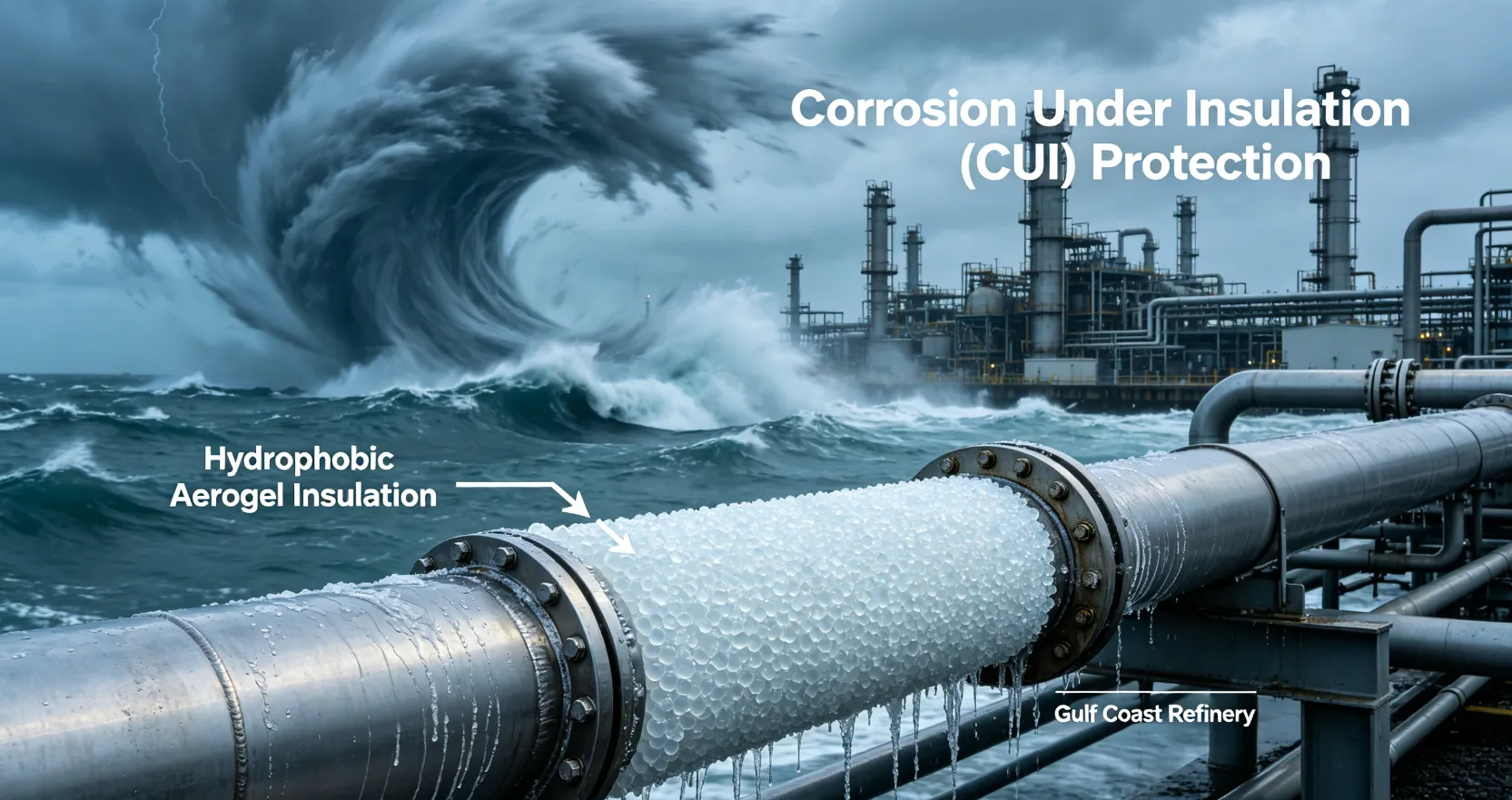US Gulf Coast Refinery CUI Defense: 99.7% Hydrophobic Aerogel Stops Floods & Hidden Corrosion