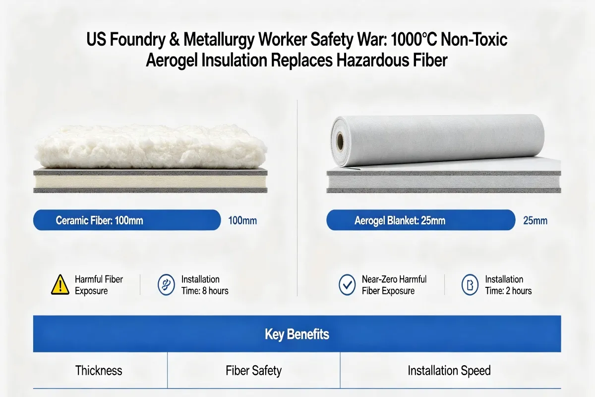 US Foundry & Metallurgy Worker Safety War: 1000°C Non-Toxic Aerogel Insulation Replaces Hazardous Fiber