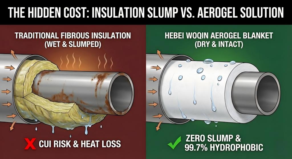 44 kPa vs 1255 kPa: Why Pipe Insulation Slumps and How Aerogel Stops CUI