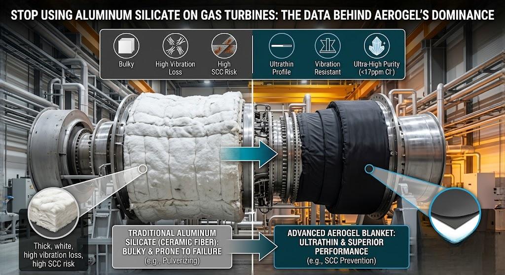 Stop Using Aluminum Silicate on Gas Turbines: The Data Behind Aerogel's Dominance