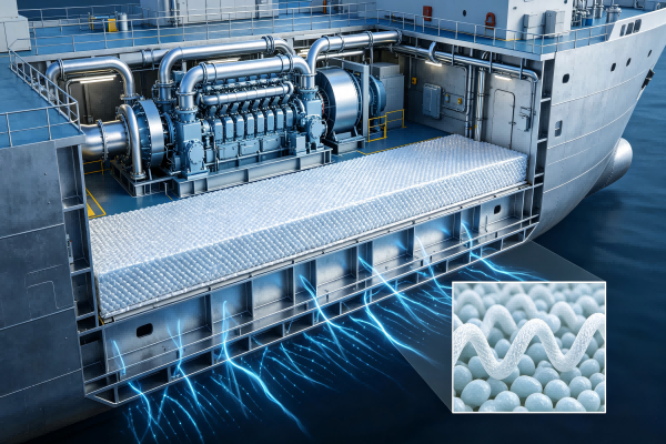 Ultra-thin aerogel blanket insulation for luxury Ro-Ro and cruise vessels, showing engine room to cabin deck insulation